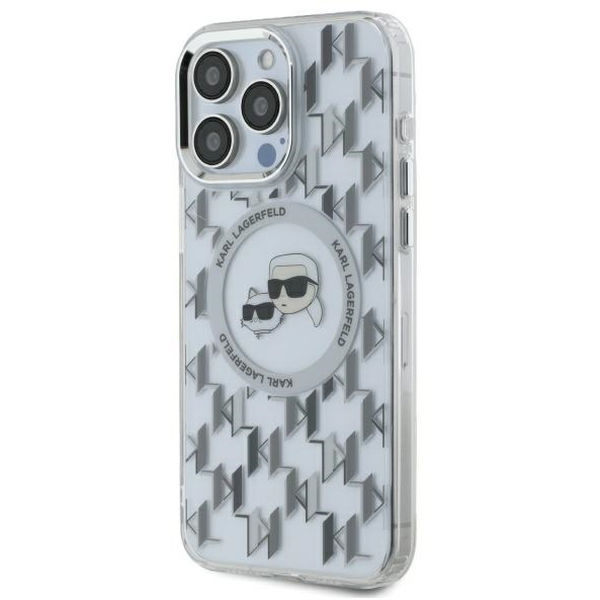 Karl Lagerfeld - IML MagSafe (KLHMP16XHMCKMHT) - iPhone 16 Pro Max - Transparent Monogram Karl&Choupette Head