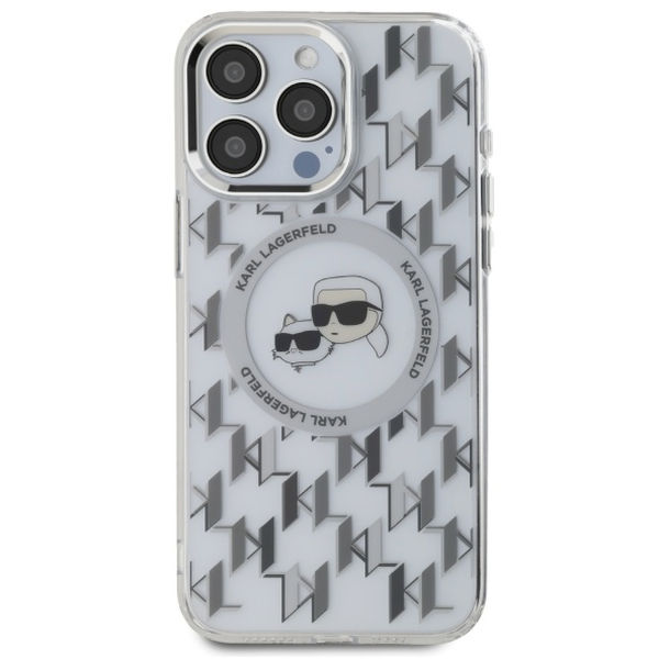 Karl Lagerfeld - IML MagSafe (KLHMP16XHMCKMHT) - iPhone 16 Pro Max - Transparent Monogram Karl&Choupette Head
