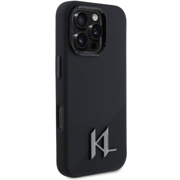 Karl Lagerfeld - Silicone MagSafe (KLHMP16LSCMKMPCK) - iPhone 16 Pro - Shadow Metal Initial