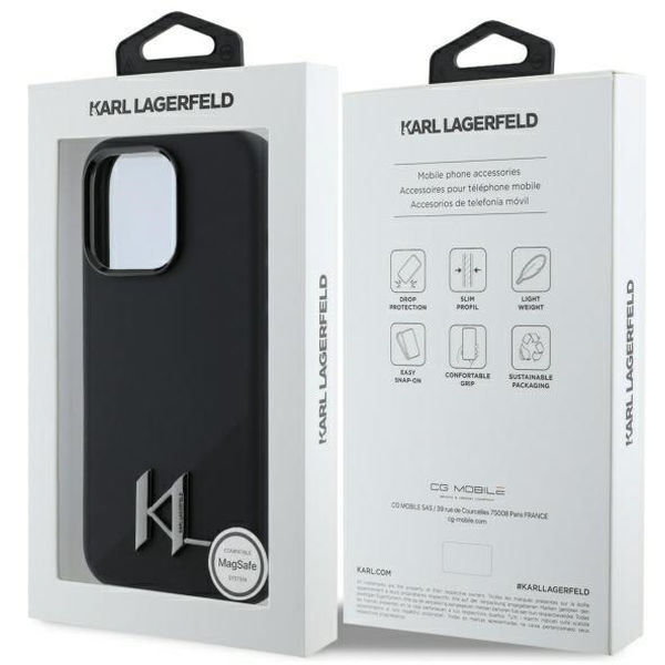 Karl Lagerfeld - Silicone MagSafe (KLHMP16LSCMKMPCK) - iPhone 16 Pro - Shadow Metal Initial
