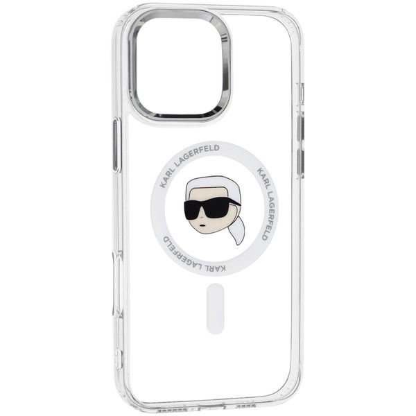 Karl Lagerfeld - IML MagSafe (KLHMP16XHLSKIH) - iPhone 16 Pro Max - White Metal Karl`s Head