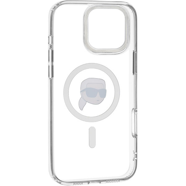 Karl Lagerfeld - IML MagSafe (KLHMP16XHLSKIH) - iPhone 16 Pro Max - White Metal Karl`s Head