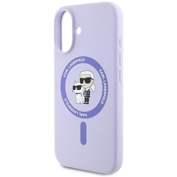 Karl Lagerfeld - Silicone MagSafe (KLHMP16SSCMKCRHU) - iPhone 16 - Purple Karl&Choupette