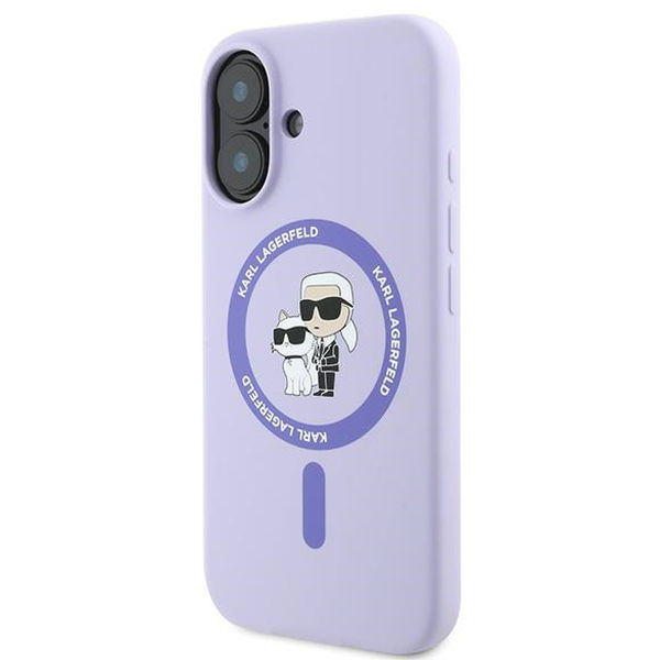 Karl Lagerfeld - Silicone MagSafe (KLHMP16SSCMKCRHU) - iPhone 16 - Purple Karl&Choupette