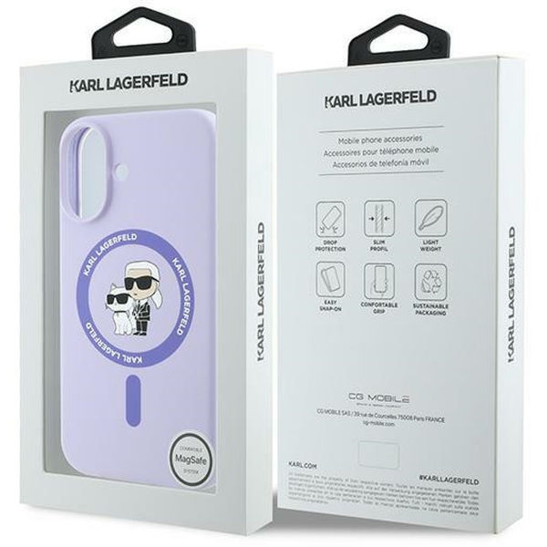 Karl Lagerfeld - Silicone MagSafe (KLHMP16SSCMKCRHU) - iPhone 16 - Purple Karl&Choupette