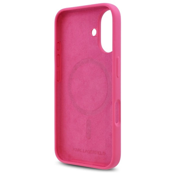 Karl Lagerfeld - Silicone MagSafe (KLHMP16SSCHPPLF) - iPhone 16 - Fuchsia Choupette Head