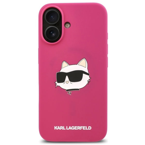 Karl Lagerfeld - Silicone MagSafe (KLHMP16SSCHPPLF) - iPhone 16 - Fuchsia Choupette Head