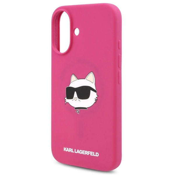 Karl Lagerfeld - Silicone MagSafe (KLHMP16SSCHPPLF) - iPhone 16 - Fuchsia Choupette Head