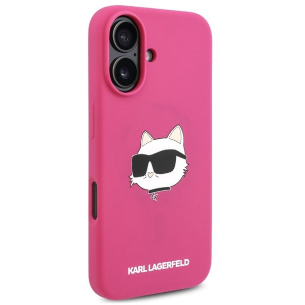 Karl Lagerfeld - Silicone MagSafe (KLHMP16SSCHPPLF) - iPhone 16 - Fuchsia Choupette Head