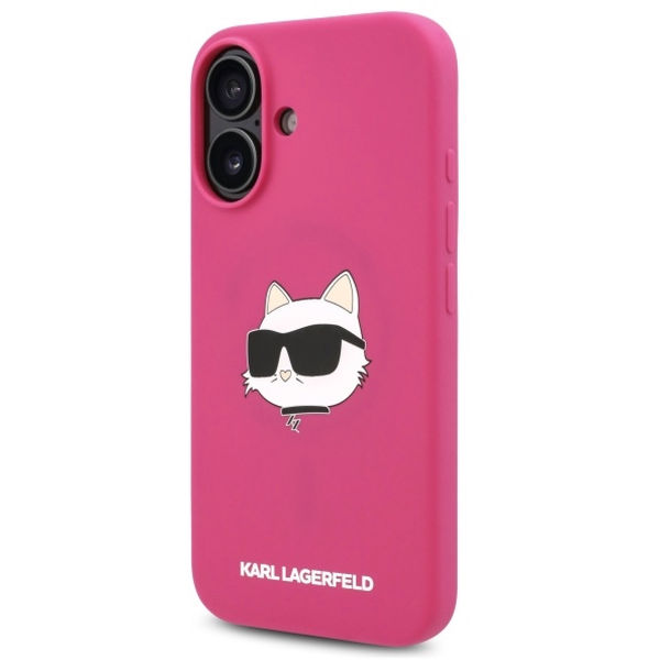 Karl Lagerfeld - Silicone MagSafe (KLHMP16SSCHPPLF) - iPhone 16 - Fuchsia Choupette Head