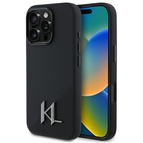Karl Lagerfeld - Silicone MagSafe (KLHMP16XSCMKMPCK) - iPhone 16 Pro Max - Shadow Metal Initial