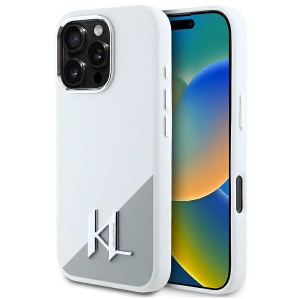 Karl Lagerfeld - Silicone (KLHMP16XSCMKMPCH) - iPhone 16 Pro Max - White Initial Logo