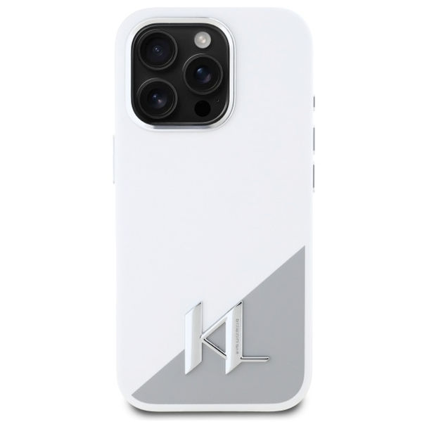 Karl Lagerfeld - Silicone (KLHMP16XSCMKMPCH) - iPhone 16 Pro Max - White Initial Logo
