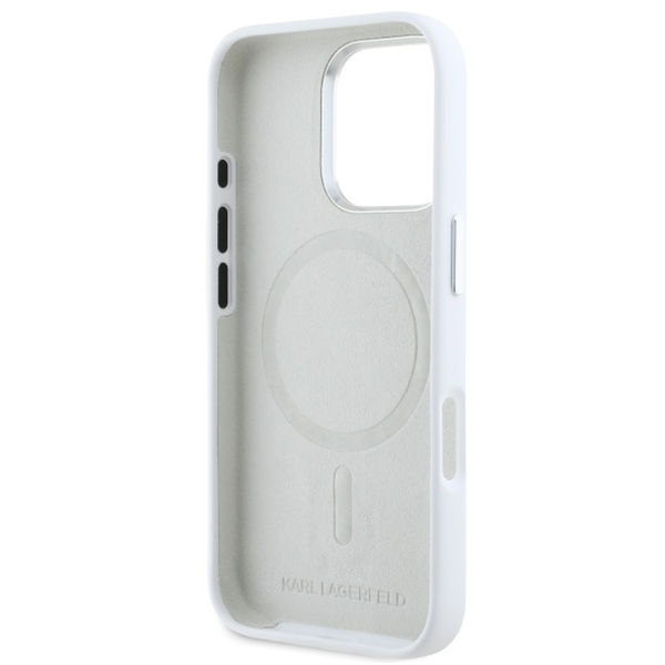 Karl Lagerfeld - Silicone (KLHMP16XSCMKMPCH) - iPhone 16 Pro Max - White Initial Logo