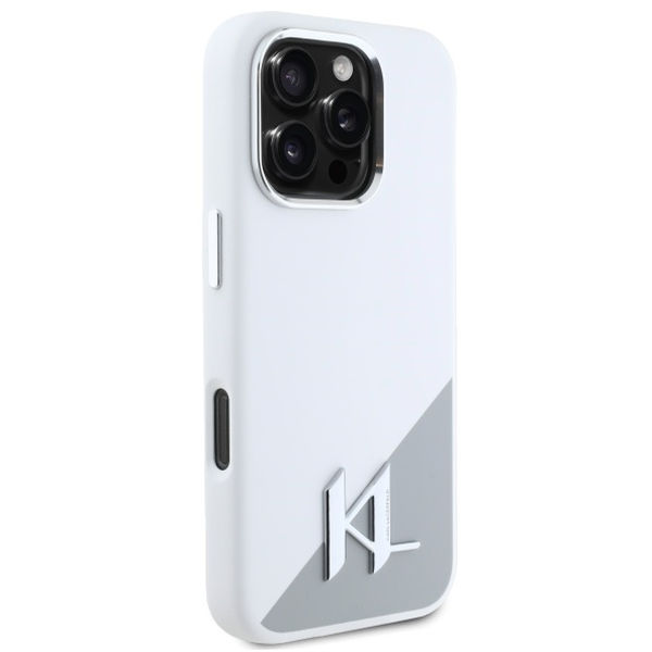 Karl Lagerfeld - Silicone (KLHMP16XSCMKMPCH) - iPhone 16 Pro Max - White Initial Logo