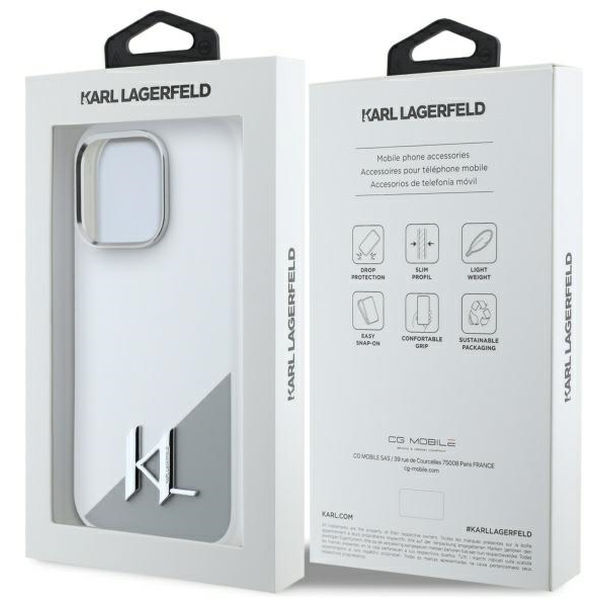 Karl Lagerfeld - Silicone (KLHMP16XSCMKMPCH) - iPhone 16 Pro Max - White Initial Logo