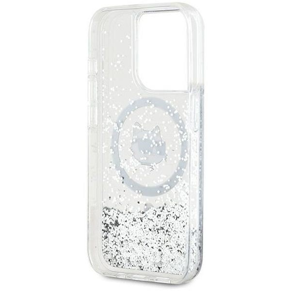 Karl Lagerfeld - Liquid Glitter MagSafe (KLHMP14XLGCHSGH) - iPhone 14 Pro Max - Transparent Choupette Head