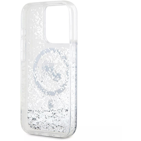 Karl Lagerfeld - Liquid Glitter MagSafe (KLHMP15LLGKCSGH) - iPhone 15 Pro - Transparent Karl&Choupette Head