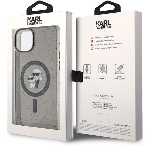 Karl Lagerfeld - Glitter MagSafe (KLHMP15MHGKCNOK) - iPhone 15 Plus - Karl&Choupette