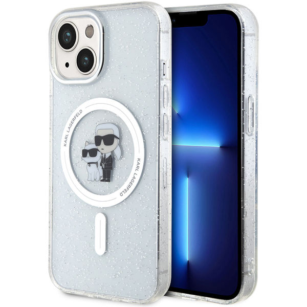 Karl Lagerfeld - Glitter MagSafe (KLHMP15SHGKCNOT) - iPhone 15 - Transparent Karl&Choupette