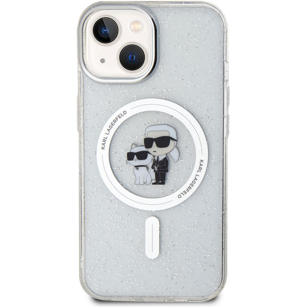 Karl Lagerfeld - Glitter MagSafe (KLHMP15SHGKCNOT) - iPhone 15 - Transparent Karl&Choupette