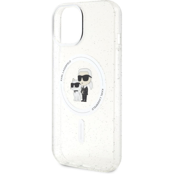 Karl Lagerfeld - Glitter MagSafe (KLHMP15SHGKCNOT) - iPhone 15 - Transparent Karl&Choupette