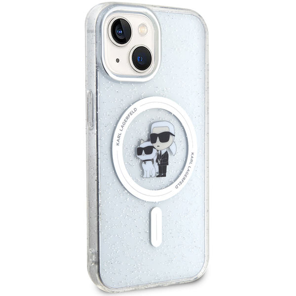 Karl Lagerfeld - Glitter MagSafe (KLHMP15SHGKCNOT) - iPhone 15 - Transparent Karl&Choupette