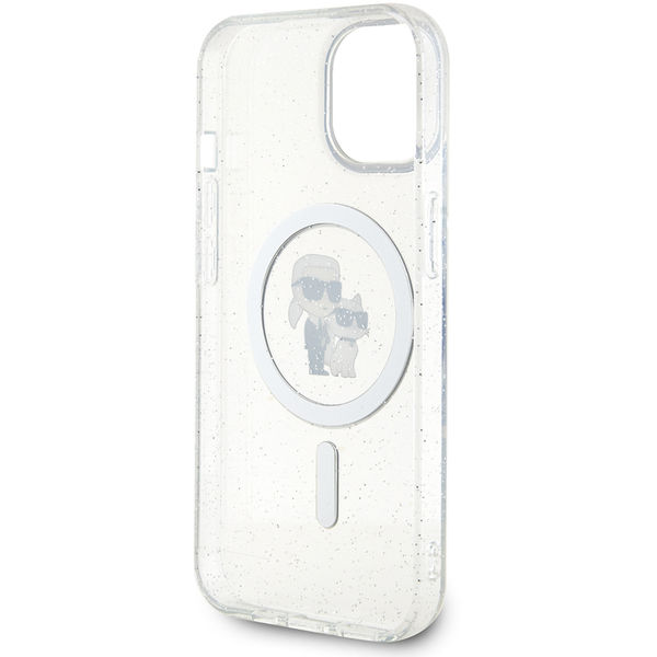 Karl Lagerfeld - Glitter MagSafe (KLHMP15SHGKCNOT) - iPhone 15 - Transparent Karl&Choupette