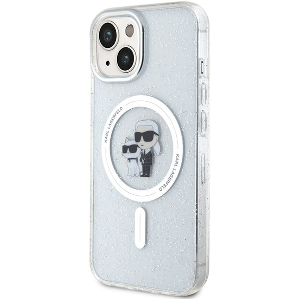 Karl Lagerfeld - Glitter MagSafe (KLHMP15SHGKCNOT) - iPhone 15 - Transparent Karl&Choupette