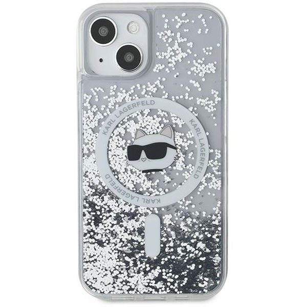 Karl Lagerfeld - Liquid Glitter MagSafe (KLHMP15SLGCHSGH) - iPhone 15 - Clear Choupette Head