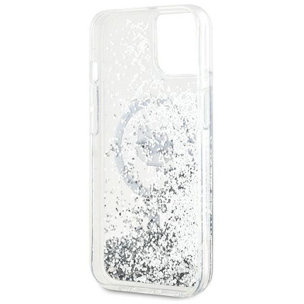 Karl Lagerfeld - Liquid Glitter MagSafe (KLHMP15SLGCHSGH) - iPhone 15 - Clear Choupette Head