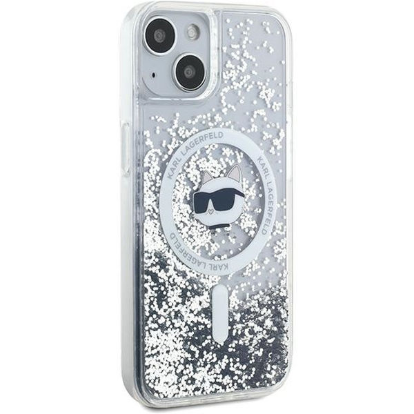 Karl Lagerfeld - Liquid Glitter MagSafe (KLHMP15SLGCHSGH) - iPhone 15 - Clear Choupette Head
