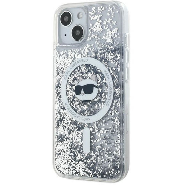 Karl Lagerfeld - Liquid Glitter MagSafe (KLHMP15SLGCHSGH) - iPhone 15 - Clear Choupette Head