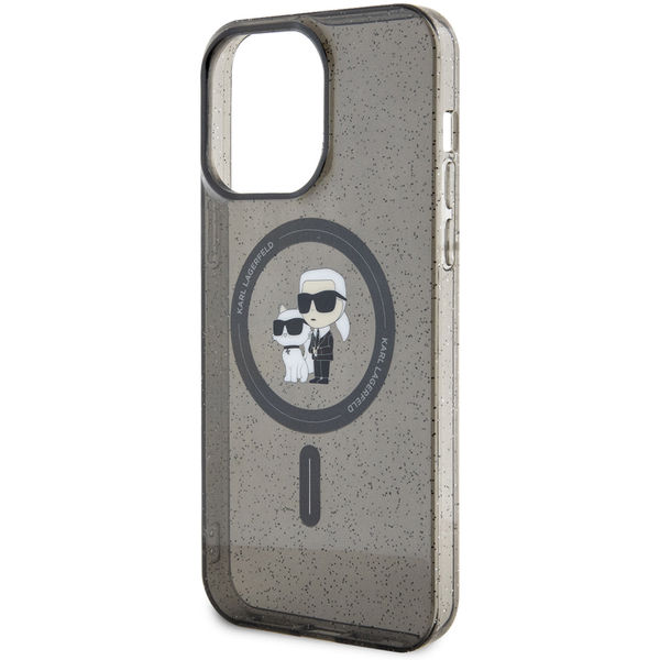 Karl Lagerfeld - Glitter MagSafe (KLHMP15XHGKCNOK) - iPhone 15 Pro Max - Black Karl&Choupette