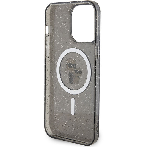 Karl Lagerfeld - Glitter MagSafe (KLHMP15XHGKCNOK) - iPhone 15 Pro Max - Black Karl&Choupette