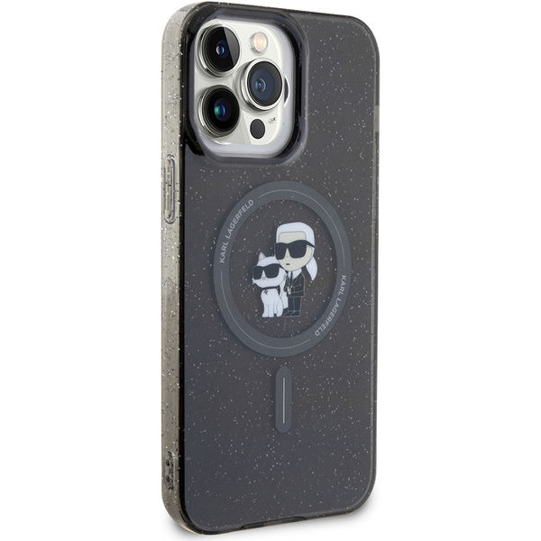Karl Lagerfeld - Glitter MagSafe (KLHMP15XHGKCNOK) - iPhone 15 Pro Max - Black Karl&Choupette