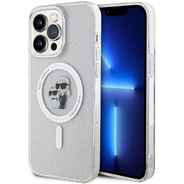 Karl Lagerfeld - Glitter MagSafe (KLHMP15XHGKCNOT) - iPhone 15 Pro Max - Transparent Karl&Choupette