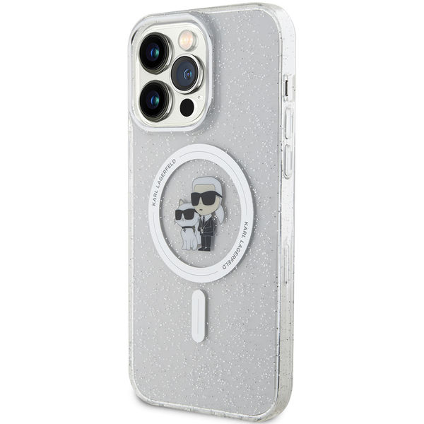 Karl Lagerfeld - Glitter MagSafe (KLHMP15XHGKCNOT) - iPhone 15 Pro Max - Transparent Karl&Choupette