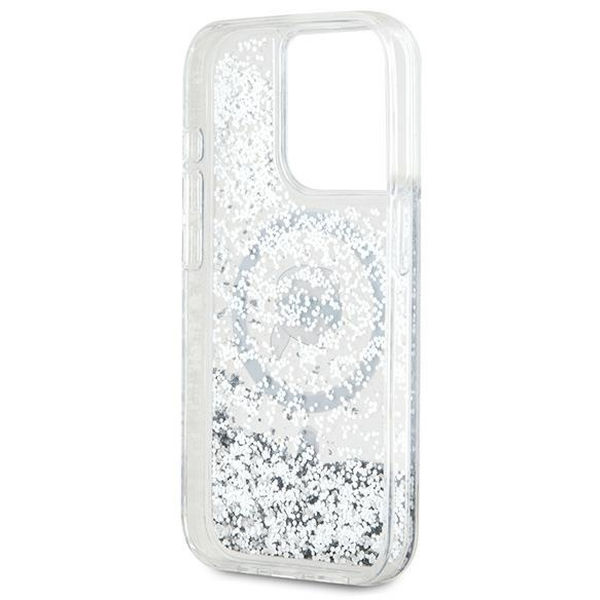 Karl Lagerfeld - Liquid Glitter MagSafe (KLHMP15XLGKISGH) - iPhone 15 Pro Max - Transparent Karl Head