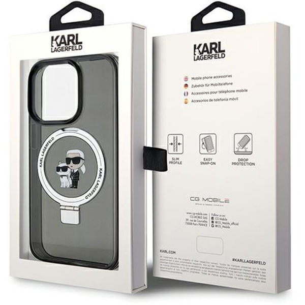 Karl Lagerfeld - Hardcase Ring Stand MagSafe (KLHMP14XHMRSKCK) - iPhone 14 Pro Max - Karl&Choupette
