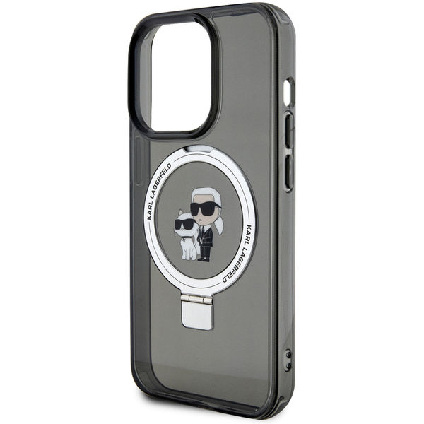 Karl Lagerfeld - Hardcase Ring Stand Magsafe (KLHMP15LHMRSKCK) - iPhone 15 Pro - Karl&Choupette