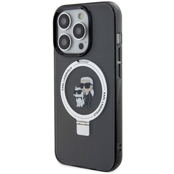 Karl Lagerfeld - Hardcase Ring Stand Magsafe (KLHMP15LHMRSKCK) - iPhone 15 Pro - Karl&Choupette