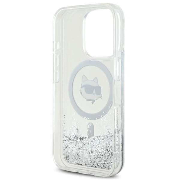 Karl Lagerfeld - Liquid Glitter MagSafe (KLHMP16XLGCHSGH) - iPhone 16 Pro Max - Transparent Choupette Head