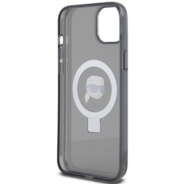 Karl Lagerfeld - Hardcase Ring Stand MagSafe (KLHMP15SHMRSKHK) - iPhone 15 - Karl Head