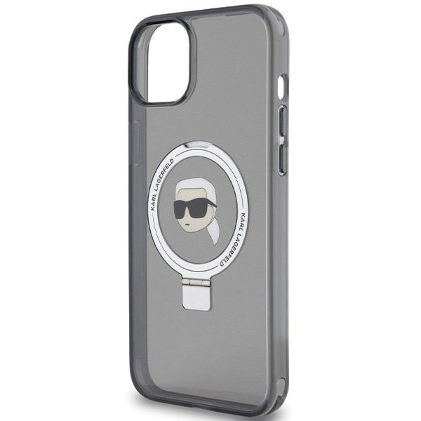 Karl Lagerfeld - Hardcase Ring Stand MagSafe (KLHMP15SHMRSKHK) - iPhone 15 - Karl Head