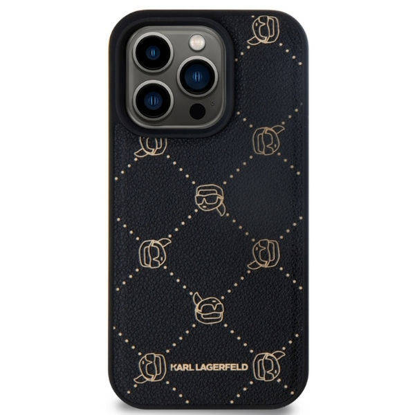 Karl Lagerfeld - Leather MagSafe (KLHMP15LPGKHPHK) - iPhone 15 Pro - Karl Head