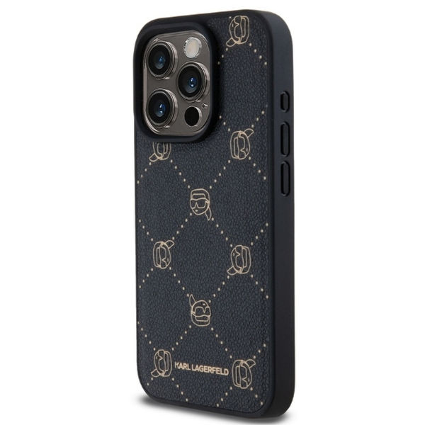 Karl Lagerfeld - Leather MagSafe (KLHMP15LPGKHPHK) - iPhone 15 Pro - Karl Head