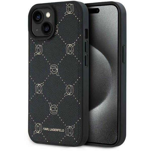 Karl Lagerfeld - Leather MagSafe (KLHMP15MPGKHPHK) - iPhone 15 Plus - Karl Head