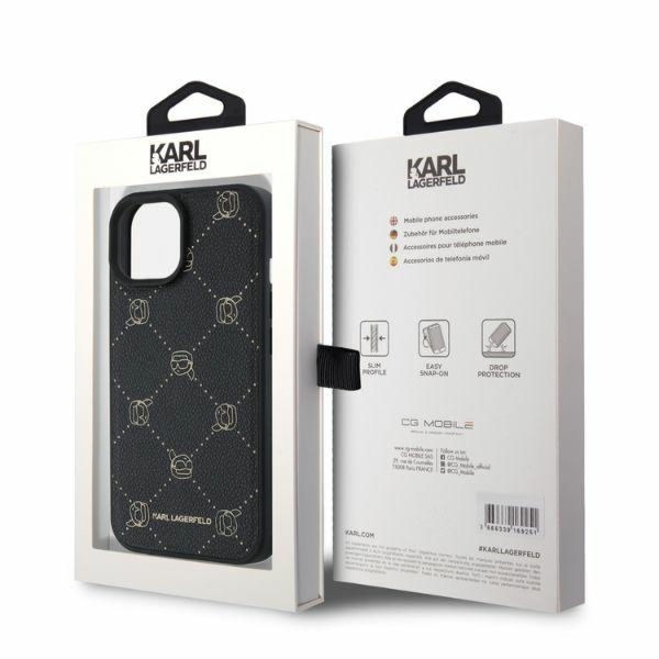 Karl Lagerfeld - Leather MagSafe (KLHMP15SPGKHPHK) - iPhone 15 - Karl Head