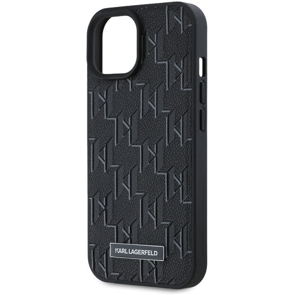 Karl Lagerfeld - Leather MagSafe (KLHMP15SPKHPORPK) - iPhone 15 - Monogram Metal Logo